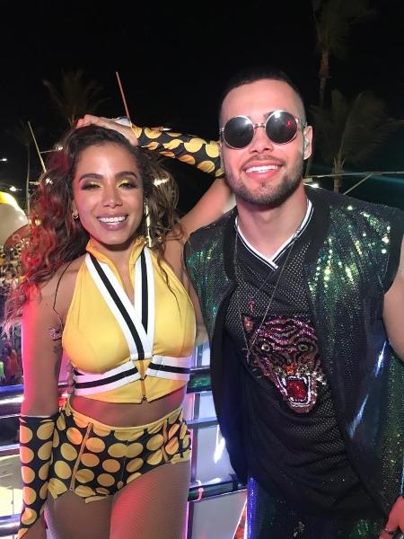 Anitta e Jerry Smith durante encontro no Carnaval de Salvador - Divulgação