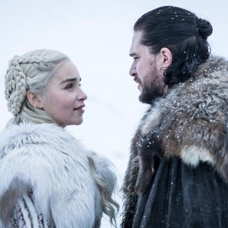 Daenerys (Emilia Clarke) e Jon Snow (Kit Harington) em cena da oitava temporada de "Game of Thrones" - Divulgação/HBO