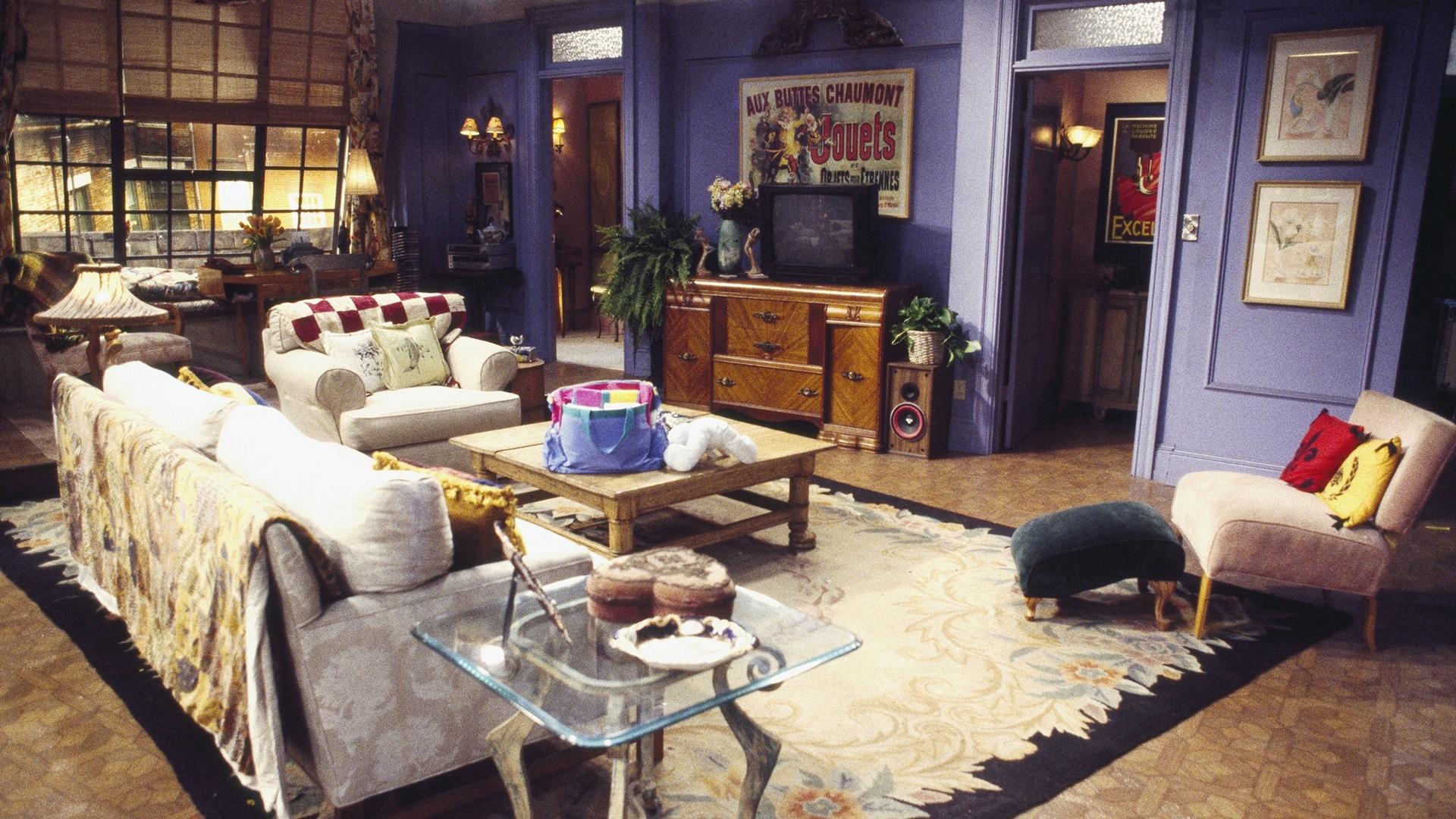 A sala do apartamento de Monica e Rachel em "Friends" - Reprodução/NBC