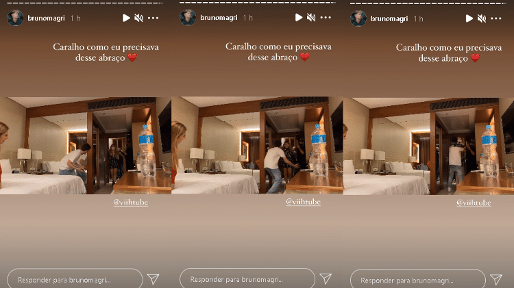 BBB 21: Viih Tube reencontra namorado após eliminação - Instagram/@brunomagri - Instagram/@brunomagri