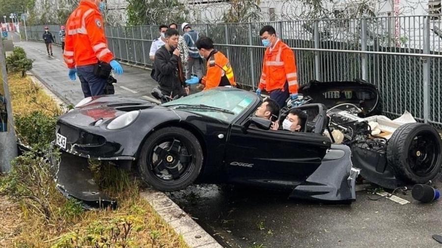 Lotus Exige sofre acidente em Hong Kong - Reprodução