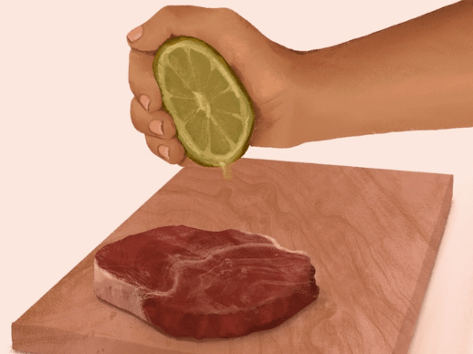 Temperar carne vermelha com limão ajuda a diminuir a gordura?
