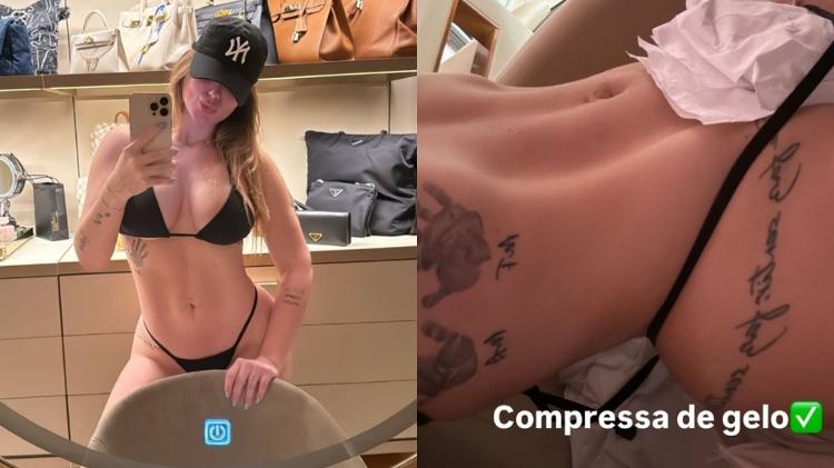 Barriga de Virginia Fonseca 1 mês após o parto de José Leonardo