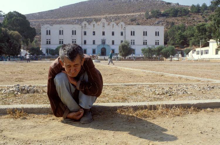 Paciente psiquiátrico em Leros, em 1989