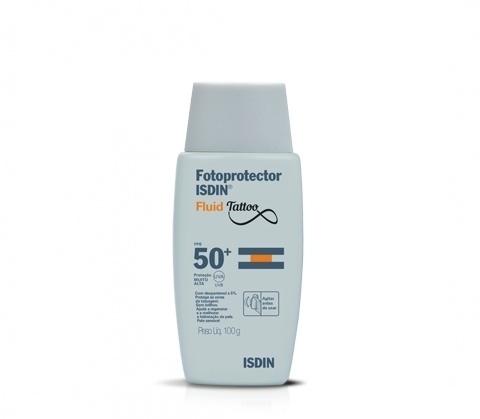 ISDIN Fotoprotector Fluid Tattoo FPS 50 100ml, R$ 74,68, Extra, extra.com.br - Divulgação
