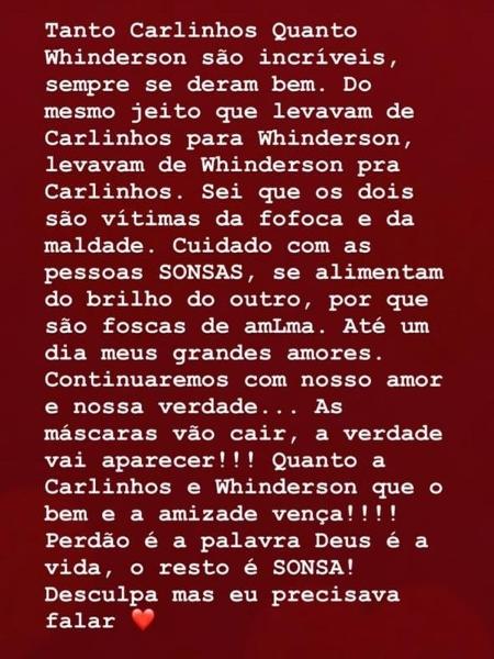 Marido de Carlinhos Maia manda indireta a Luísa Sonza - Reprodução/Instagram - Reprodução/Instagram