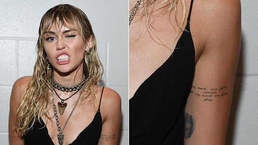 Miley Cyrus e sua nova tatuagem - Getty Images