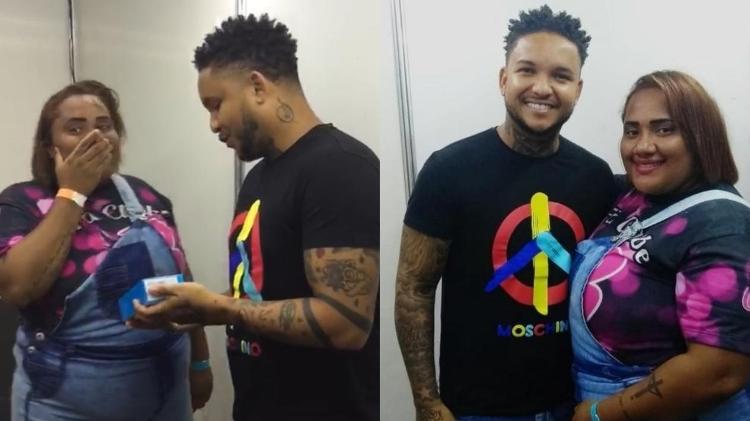 Suel presenteia com novo celular fã que teve aparelho roubado - Arquivo Pessoal - Arquivo Pessoal