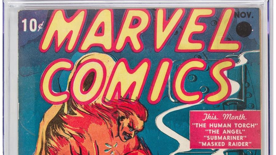 Exemplar da primeira revista em quadrinhos produzida pela Marvel foi leiloada por US$ 1,26 milhão - AFP/Heritage Auctions
