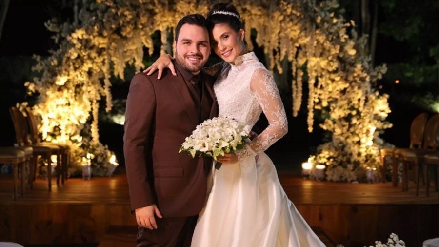 Nathan Camargo, filho de Luciano, e Izabella Camargo se casaram - Manuela Scarpa/Brazil News