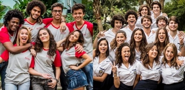 Alunos dos colégios Dom Fernão (à esquerda) e Leal Brazil: nova temporada de "Malhação" terá rivalidade entre estudantes de dois colégios