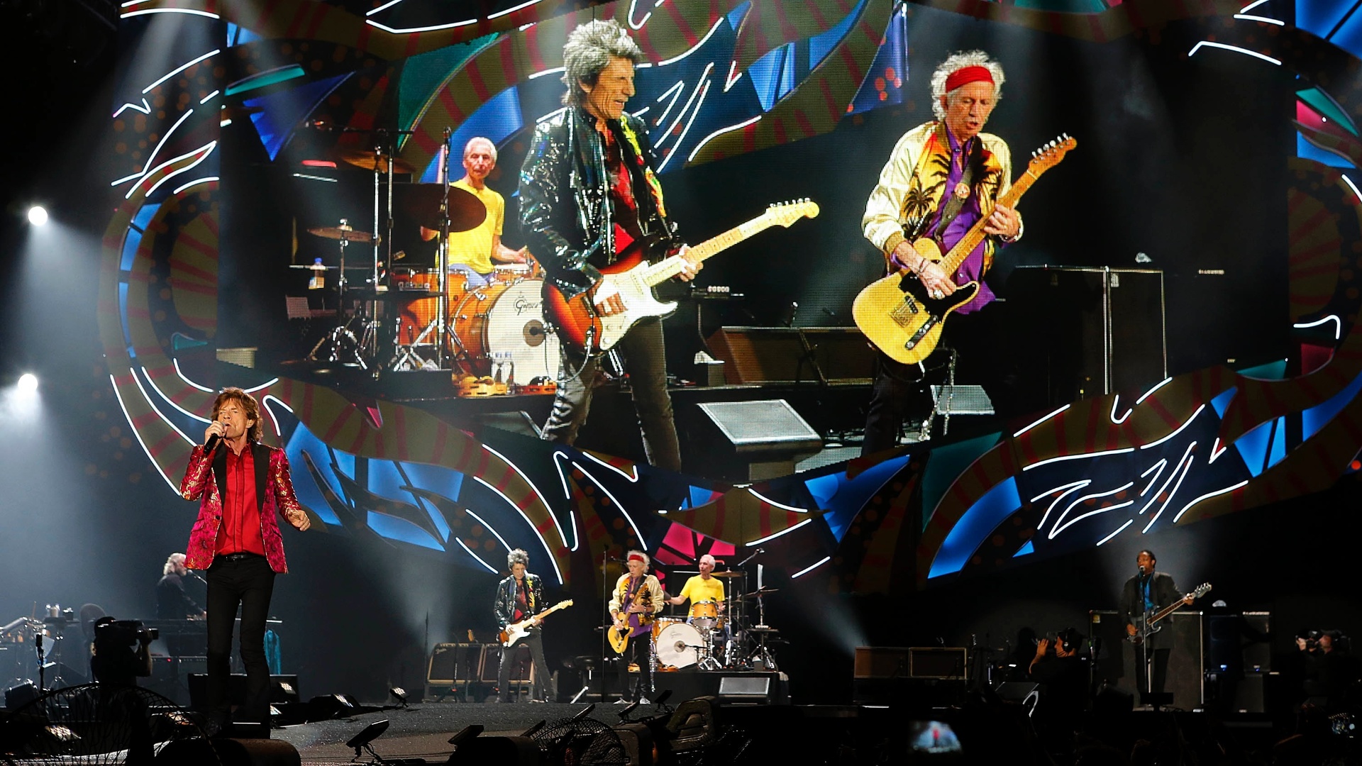 20.fev.2016 - Rolling Stones se apresentam no estádio do Maracanã, no Rio de Janeiro - Júlio César Guimarães/UOL