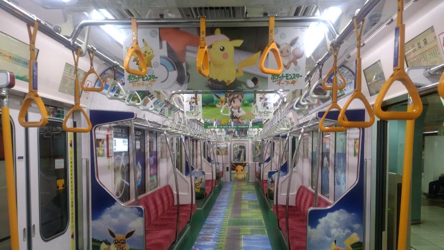 Decoração de metrô com artes de Pokémon - Reprodução/Twitter/Lameryone