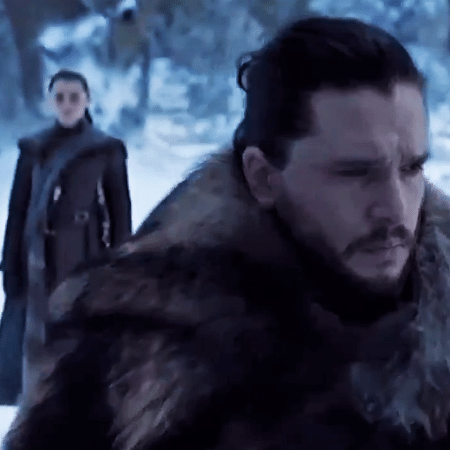 Jon Snow e Arya em cena de novo teaser de "Game of Thrones" - Reprodução