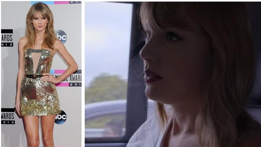 Foto de quando Taylor dizia vestir 34 por não comer; cena do documentário "Miss Americana", lançado nesta sexta pela Netflix - Reprodução