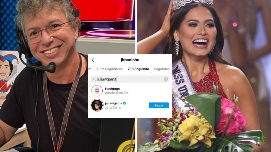 Boninho passa a seguir Miss Brasil no Instagram  - Foto: Reprodução / Instagram