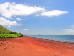 Praia ou outro planeta? Areia 'enferrujada' impressiona em Galápagos