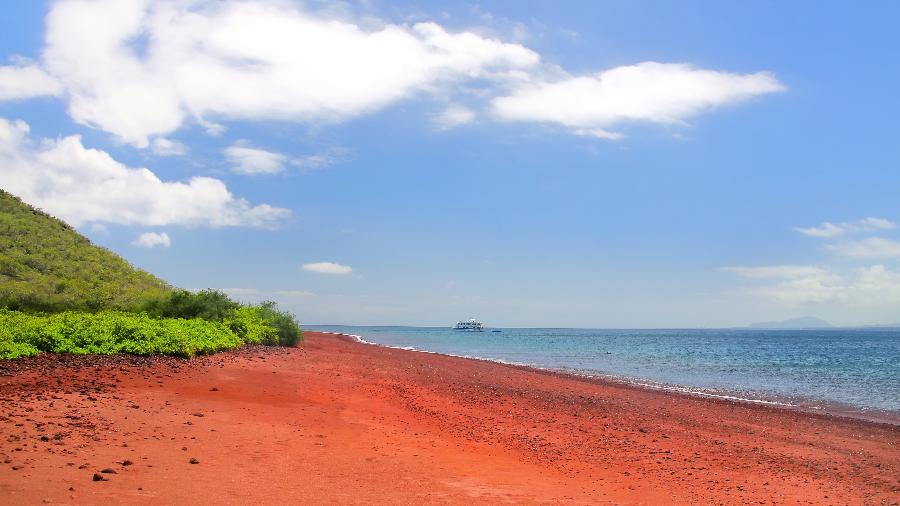 Playa Roja, Isla Rábida, em Galápagos