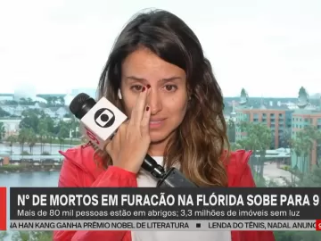 Repórter chora ao relatar cobertura de furacão Milton: 'Foi difícil dormir'