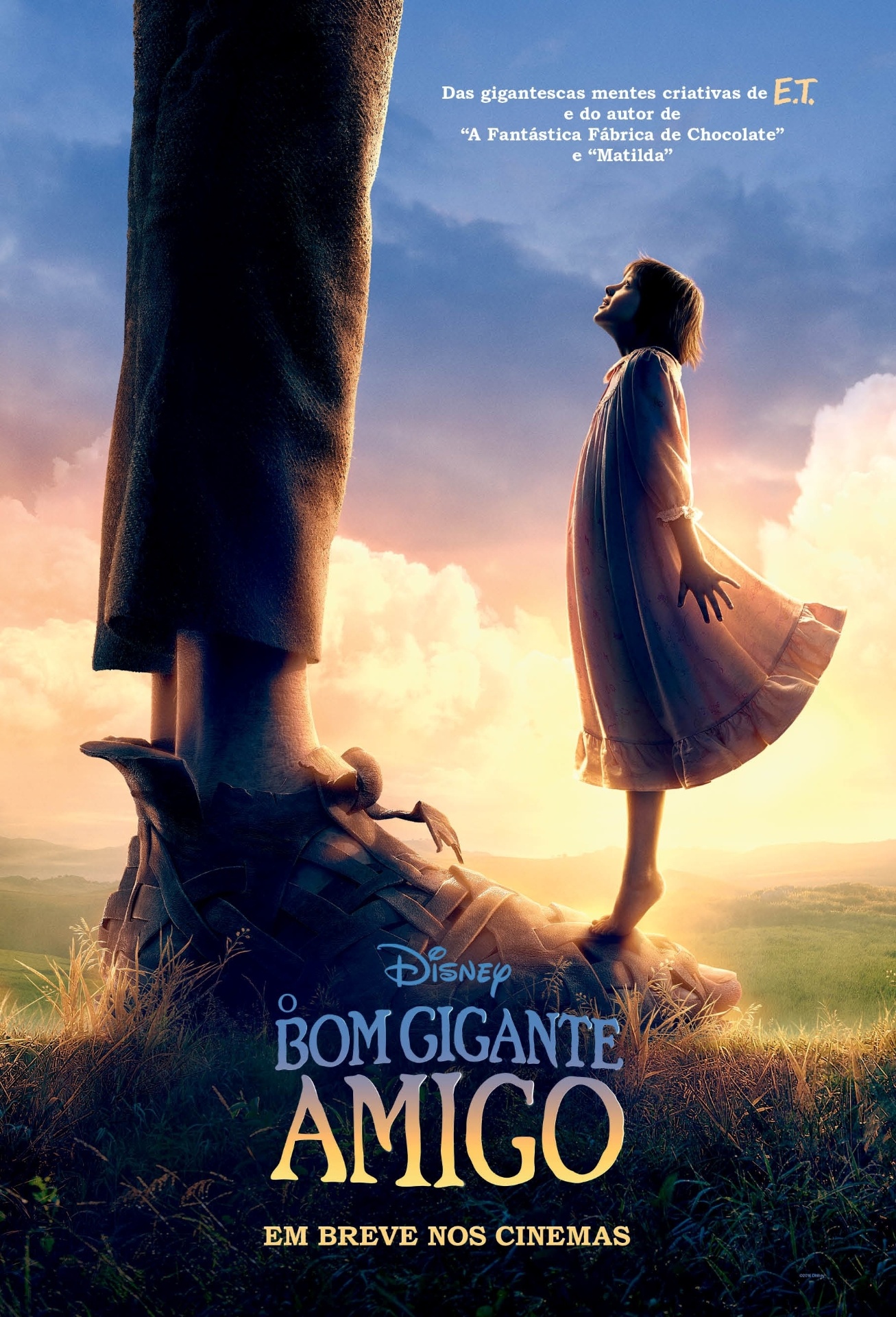 Cartaz nacional do filme "O Bom Gigante Amigo", primeiro filme da Disney dirigido por Steven Spielberg - Divulgação