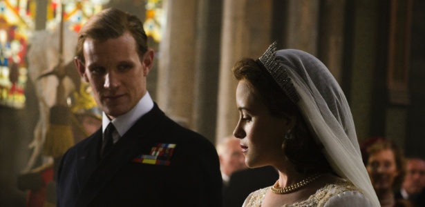 Série recria o casamento da rainha Elizabeth 2ª (Claire Foy) com o príncipe Philip (Matt Smith) - Divulgação - Divulgação