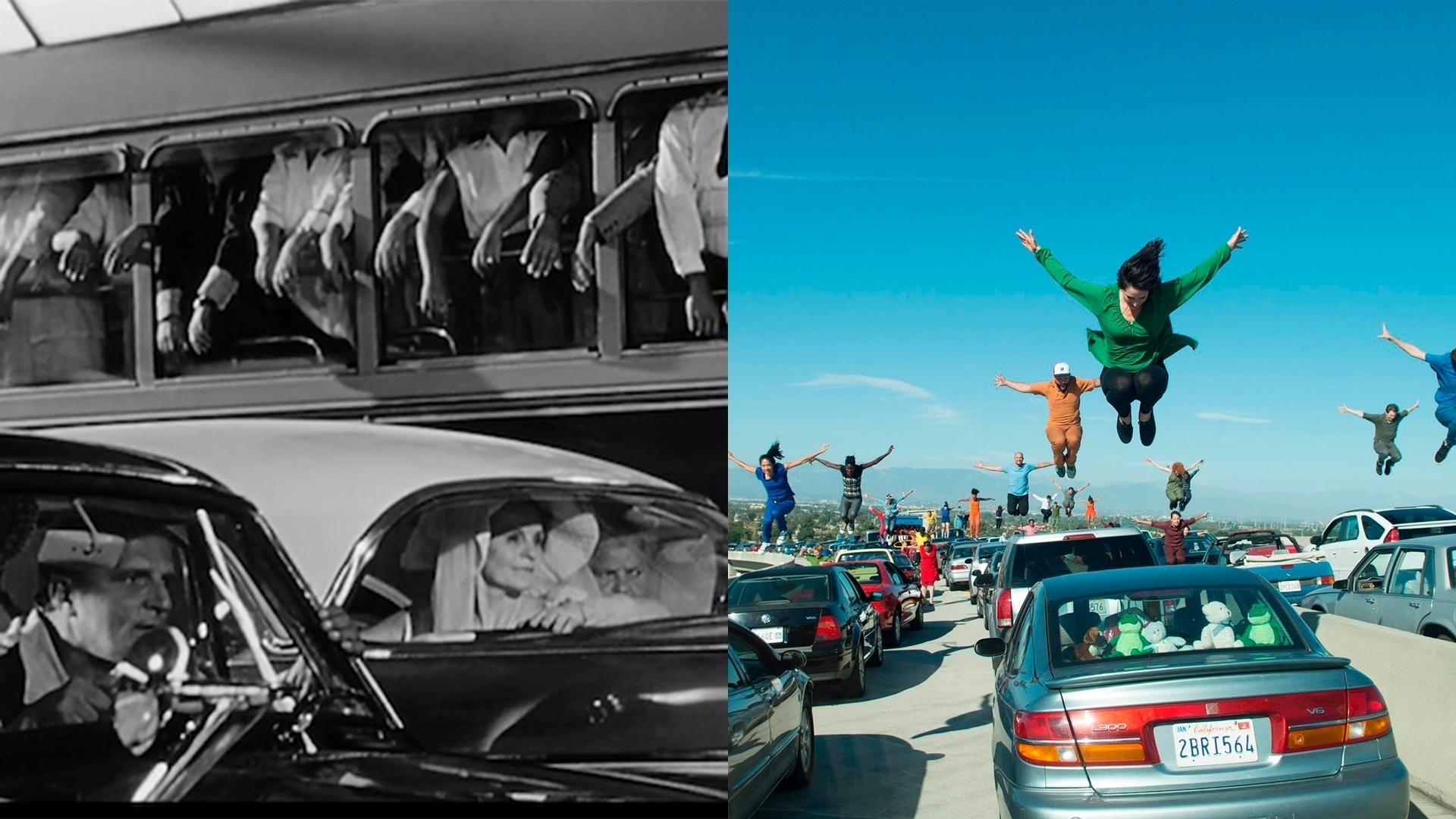 Cena do filme "8½" (1963), de Federico Fellini/ "La La Land: Cantando Estações" (2016), de Damien Chazelle - Reprodução/Montagem
