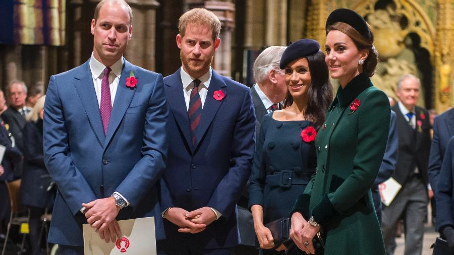 Príncipe William, Kate Middleton, príncipe Harry e Meghan Markle - Getty Images