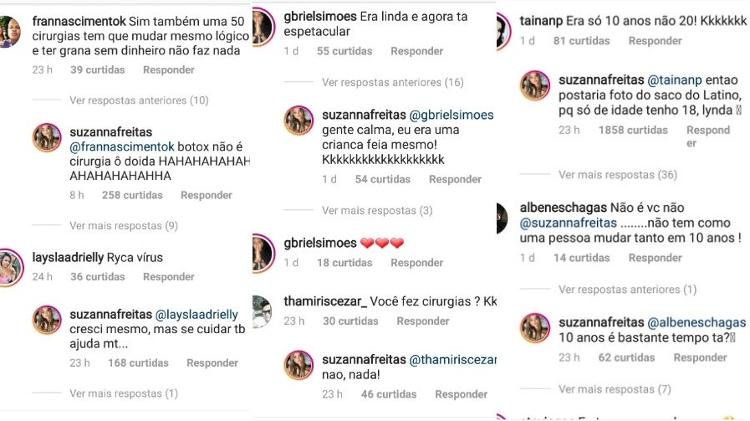 Suzanna Freitas responde a comentários de seus seguidores - Reprodução/instagram - Reprodução/instagram