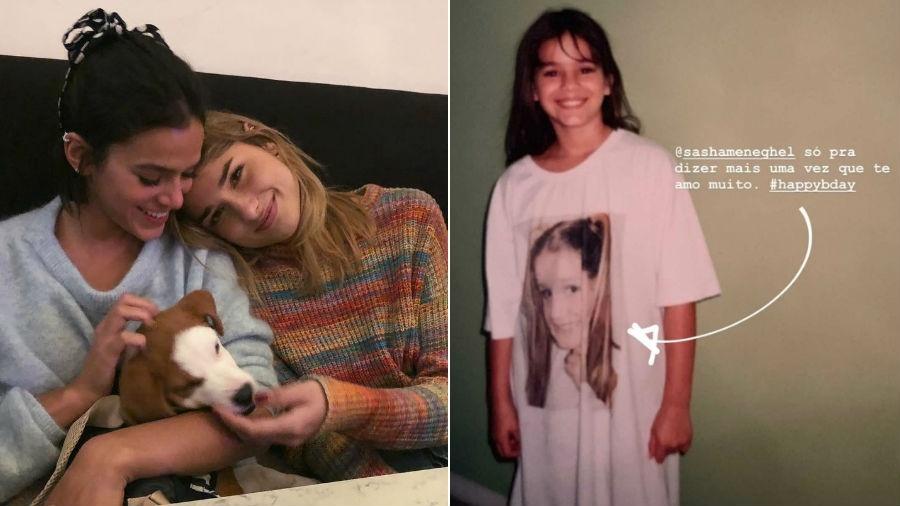 Bruna Marquezine lembra foto antiga, usando camiseta com o rosto de Sasha - Reprodução/Instagram
