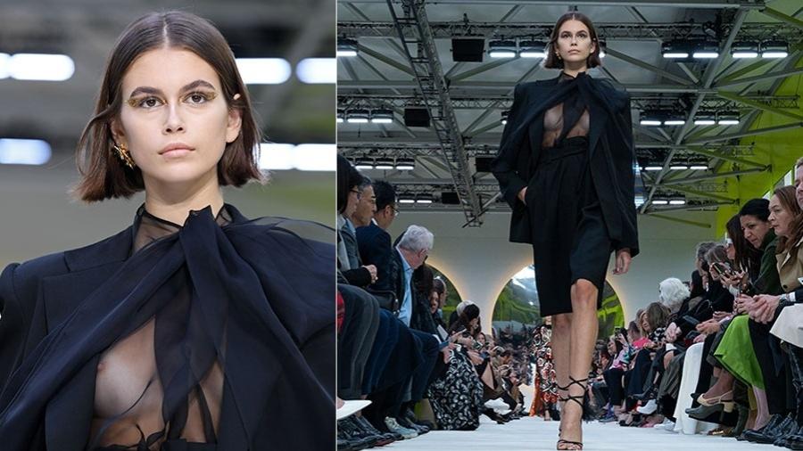 Kaia Gerber, filha de Cindy Crawford, na Paris Fashion Week - Pascal Le Segretain/Getty Images