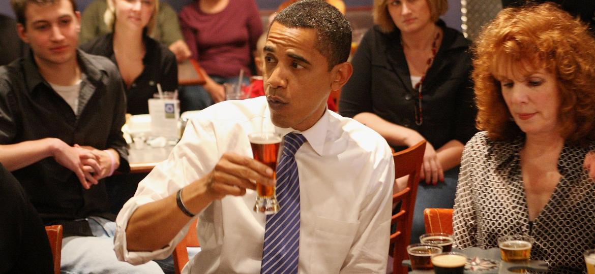 Barack Obama sempre foi fã de uma boa cervejinha. Conheça os gostos alcoólicos de mais presidentes dos EUA - Getty Images