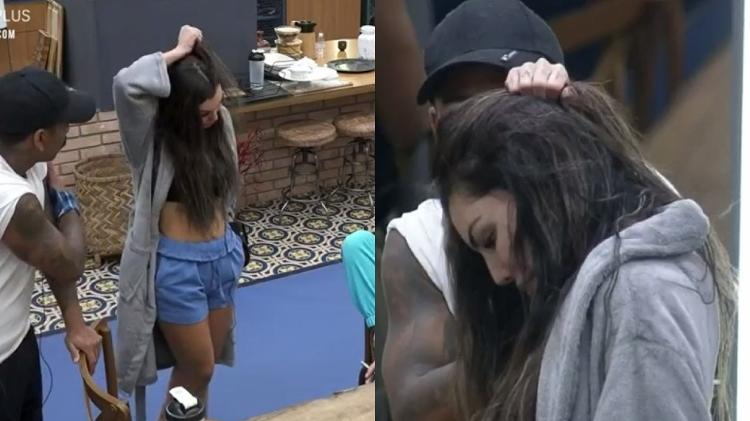 A Fazenda 2021: Liziane Gutierrez reclama de queda de cabelo - Reprodução/RecordTV - Reprodução/RecordTV