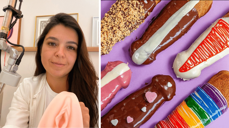 Cristina Bianchi, de 42 anos, é ginecologista e criou um delivery de waffles eróticos - Arquivo pessoal/Reprodução