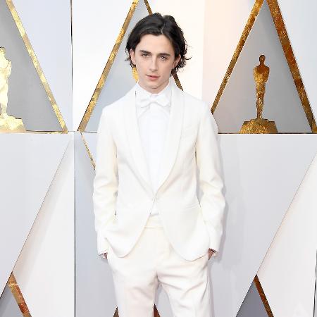 Timothee Chalamet no tapete vermelho do Oscar 2018 - Frazer Harrison/Getty Images - Frazer Harrison/Getty Images