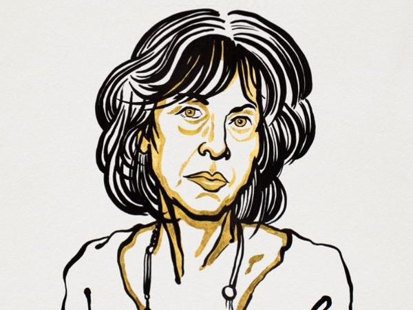 Louise Glück, em ilustração divulgada no anúncio de seu Nobel de Literatura