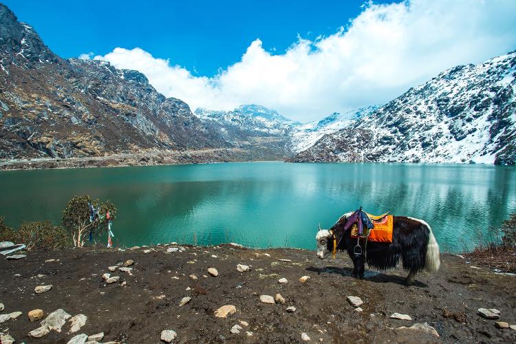 Lago Tsangmo em Sikkim, na Índia