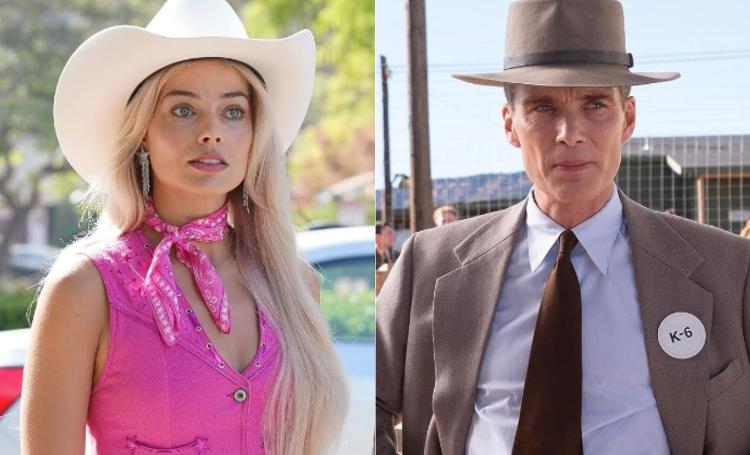 Margot Robbie, em "Barbie", e Cillian Murphy, em "Oppenheimer": filmes ajudaram a indústria em 2023