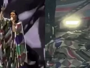 Laura Pausini cai durante show na Itália e assusta fãs; confira