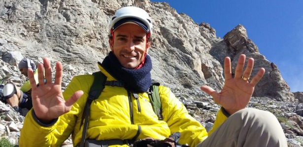 O comentarista Emanuel acompanhou Clayton Conservani em uma escalada ao Monte Olimpo, na Grécia, em reportagem deste domingo no “Esporte Espetacular”. - Divulgação - Divulgação