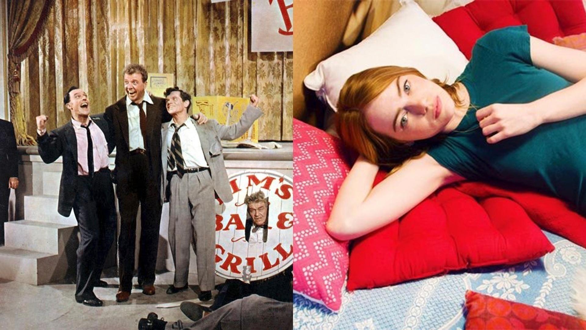 Cena do filme "Dançando nas Nuvens" (1955), de Stanley Donen e Gene Kelly/ "La La Land: Cantando Estações" (2016), de Damien Chazelle - Reprodução/Montagem