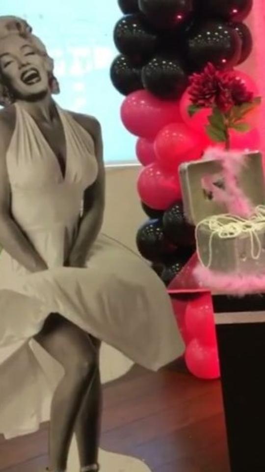 Decoração da festa de quatro anos de Brenda, filha de Sheila Mello e Fernando Scherer, com o tema Marilyn Monroe - Reprodução/Instagram/sheilamello