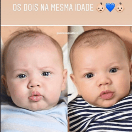 Andressa Suita mostra como os filhos, Gabriel e Samuel, são parecidos - Reprodução/Instagram