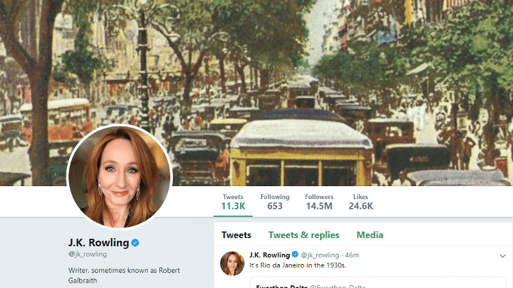 Capa do Twitter de J.K. Rowling - Reprodução - Reprodução