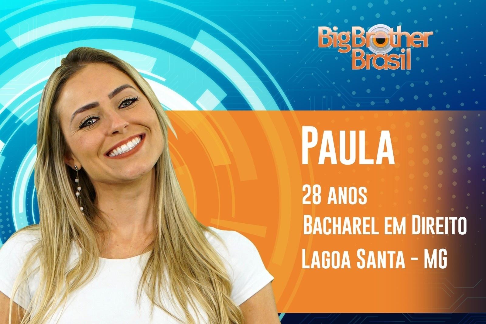 Paula é a décima terceira participante do "BBB19" - Reprodução/TvGlobo