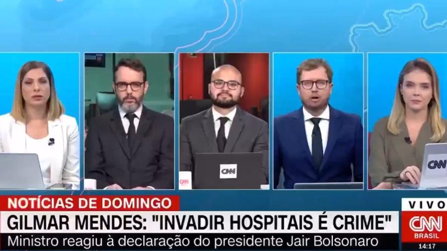 Daniela Lima, Mario Vitor Rodrigues, Igor Gadelha, Leandro Narloch e Tais Lopes na CNN Brasil  - Reprodução