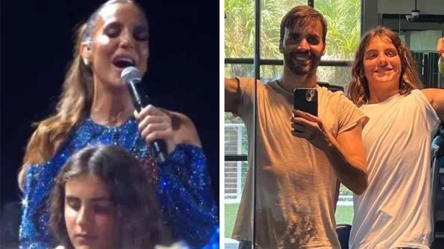 Ivete Sangalo posa com Jota Quest nos bastidores do Rock in Rio