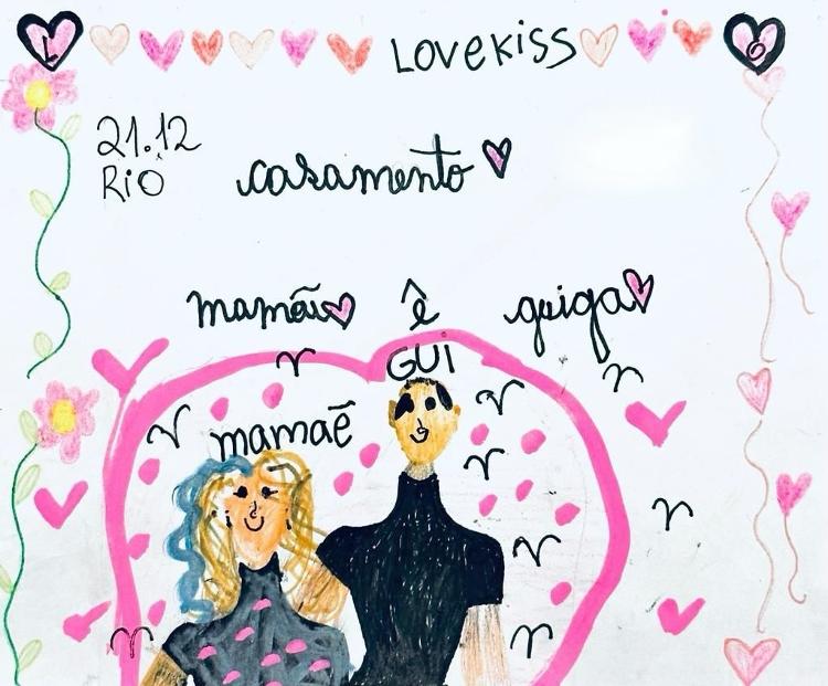 Convite do casamento de Leandra Leal foi desenhado pela filha