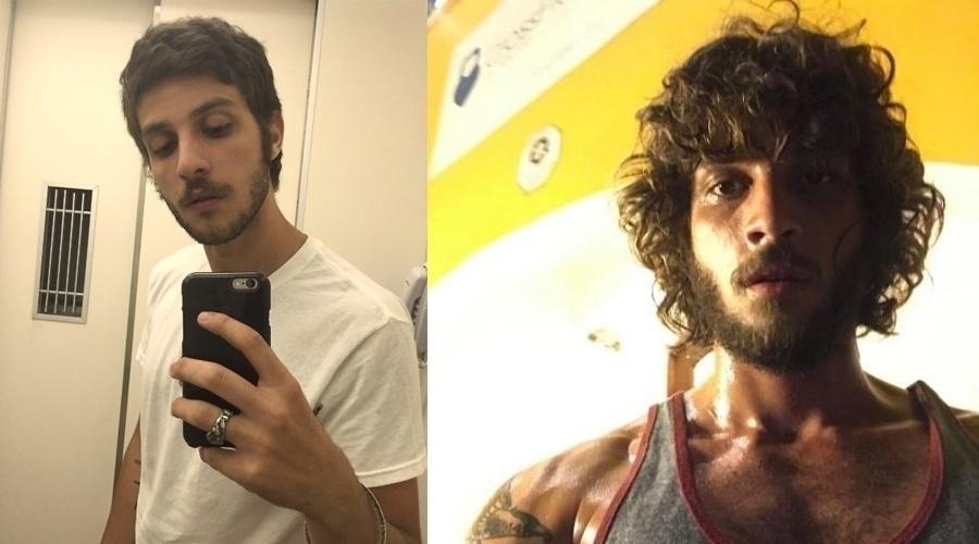 Chay Suede surpreendeu os fãs ao surgiu musculoso e com as veias saltadas em uma foto compartilhada em seu perfil no Instagram. De acordo com o ator, o visual mais forte era necessário para interpretar o personagem Joaquim, na novela "Novo Mundo", exibida pela TV Globo - Reprodução/Instagram