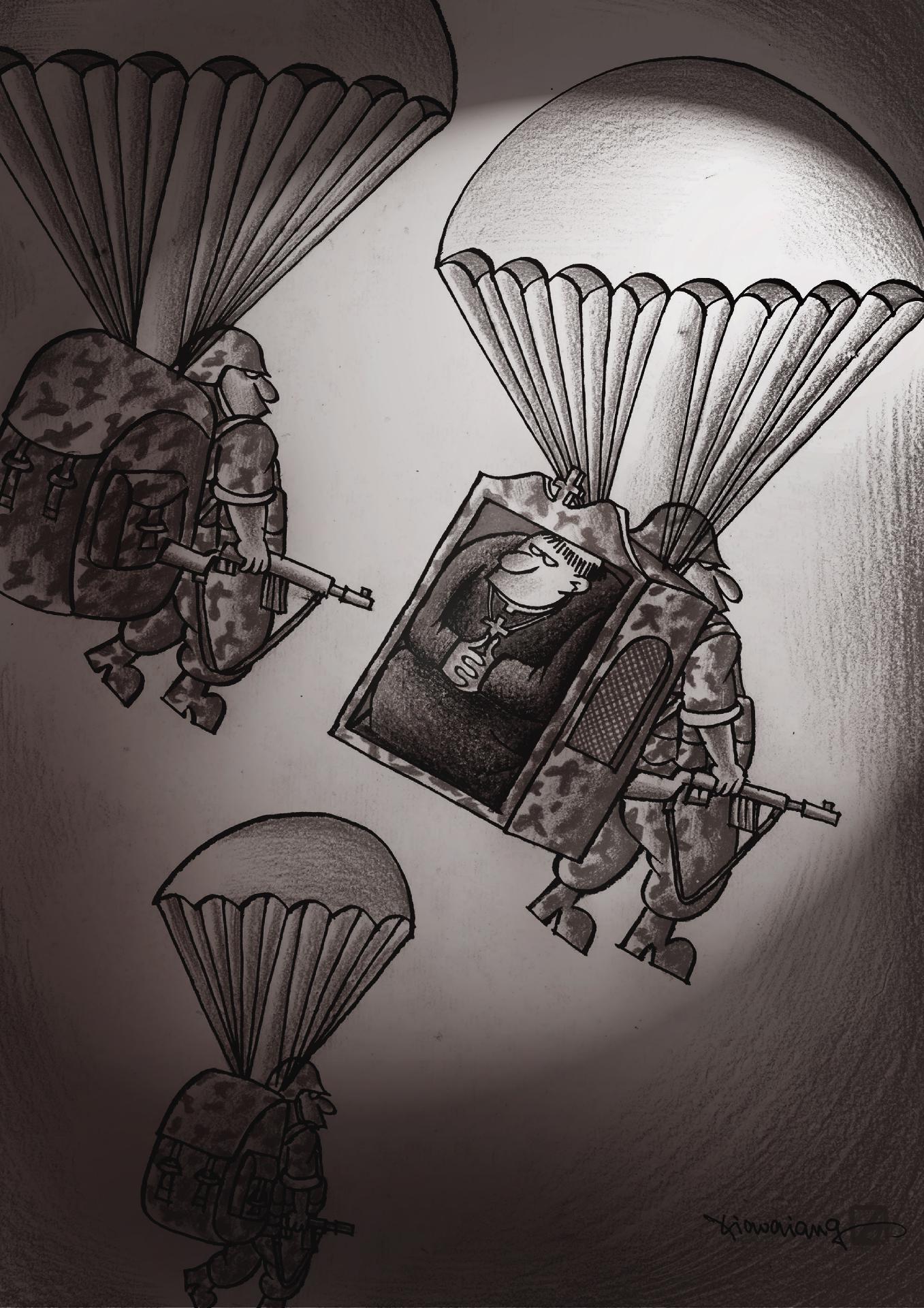 Cartum feito pelo chinês Hou Xiaoquiang - Divulgação