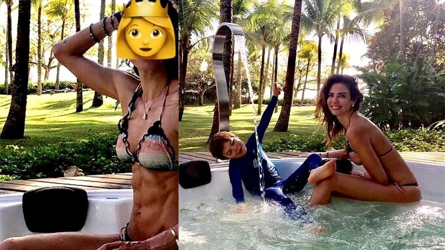 Luciana Gimenez relaxa em jacuzzi com o caçula Lorenzo e mostra barriga chapada - Reprodução/Instagram
